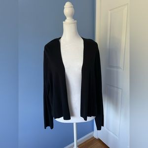 NWT J Jill Lightweight Buttonless Cardi Black Sweater L Petite